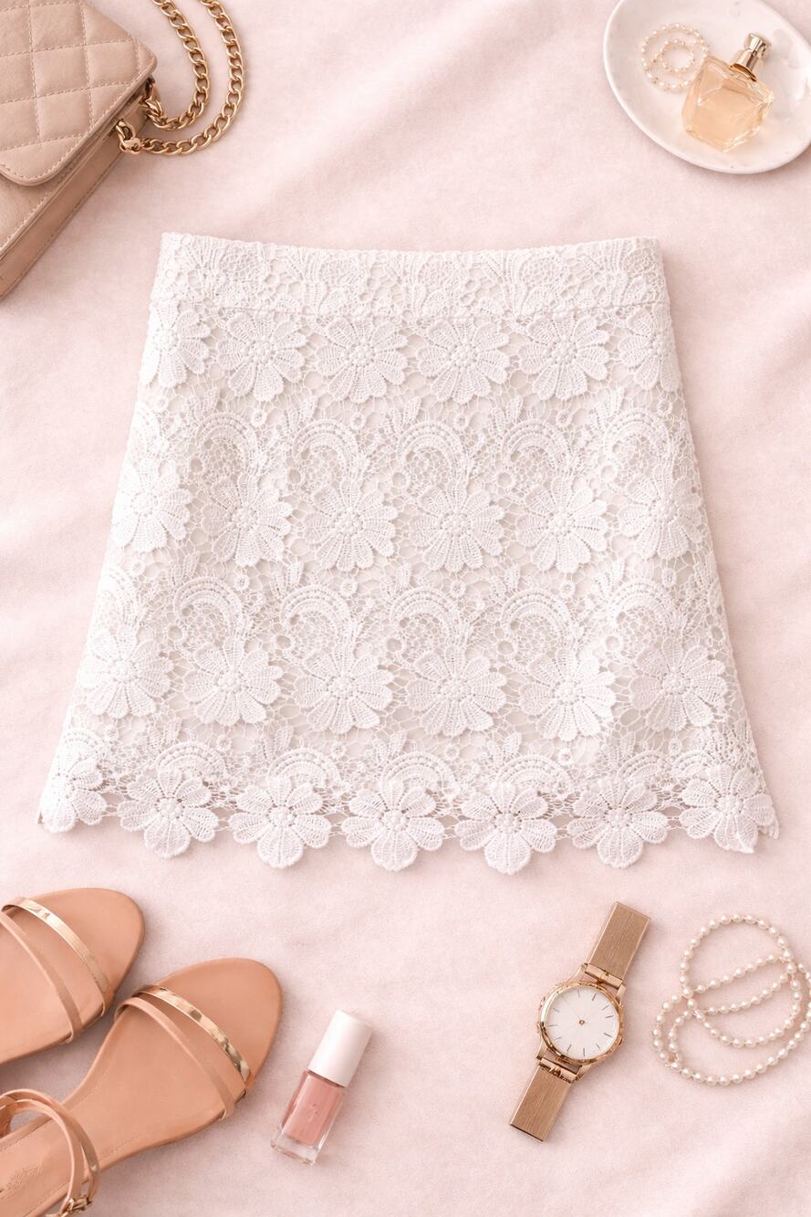 Forever 21 Women's Side Zip Lace Overlay Boho Festival Mini Skirt White Size S